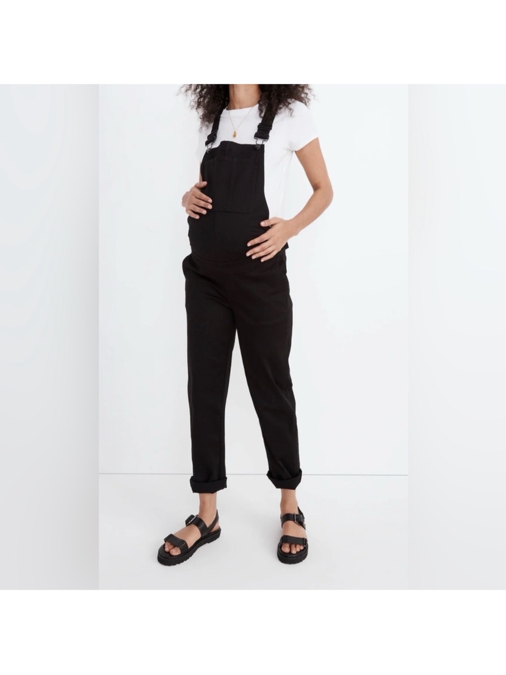 Madewell Maternity Black Denim Overalls Jeans